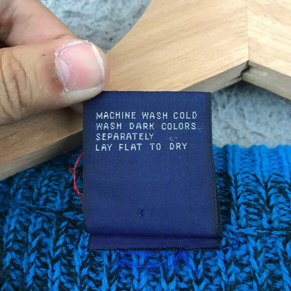 Vintage 90's BRITTANIA Blue Red Striped Knitted Sweater Size L - Picture 4 of 8